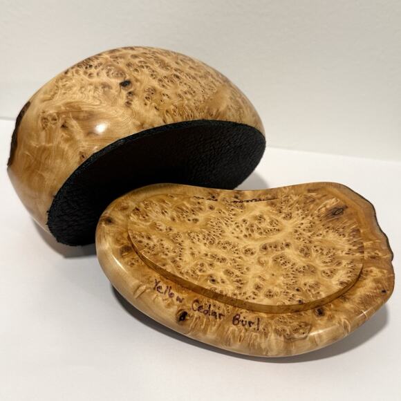 Kris Sacksteder Handmade Yellow Burl Wood Lidded Trinket Box Weird Woods Seattle - Picture 10 of 12